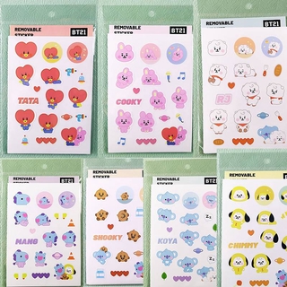 สติกเกอร์ ลายการ์ตูน KPOP BTS BT21 Kawaii KOYA MANG RJ SHOOKY TATA สไตล์ญี่ปุ่น สําหรับตกแต่งสมุดไดอารี่ แพลนเนอร์ เครื่องเขียน ของขวัญสําหรับเด็ก