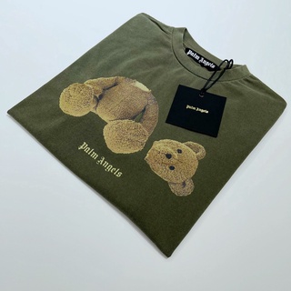 เสื้อยืดแขนสั้น พิมพ์ลาย Palm Angels Guillotine Bear แฟชั่นคู่รักS-5XL