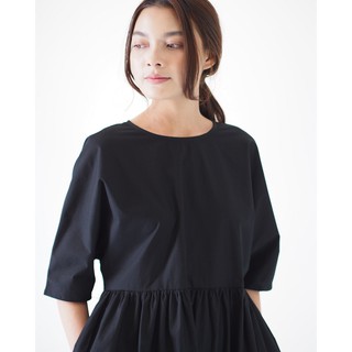 ManiBleu Bat Wing Frill Dress - Black - Freesize