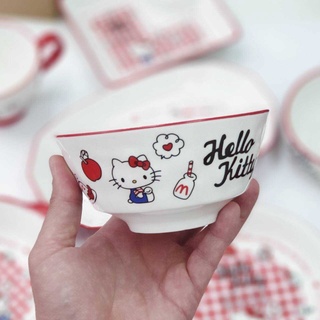 ถ้วย Hello Kitty ทรงกลม เนื้อเซรามิคหนา อย่างดี ขนาด 5.5 นิ้ว