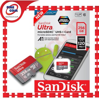 เมมโมรี่การ์ด  SD Micro SanDisk 256 Gb Ultra 120Mb/s FullHD Class10 สามารถออกใบกำกับภาษีได้