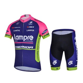 GF Lampre merida ชุดปั่นจักรยานลายทีม ชุดสั้น (สีม่วง/ดำ)