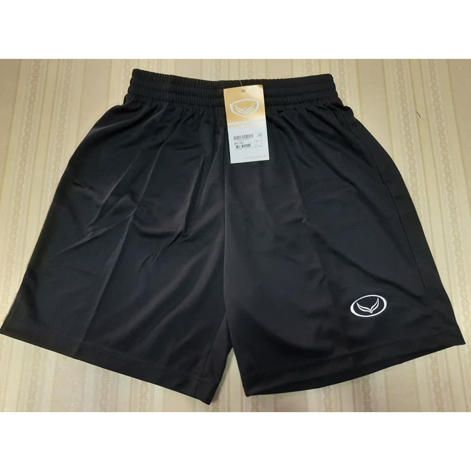 กางเกงกีฬาฟุตบอลขาสั้น grand sport แกรนด์สปอร์ต สีดำล้วน ของแท้100%