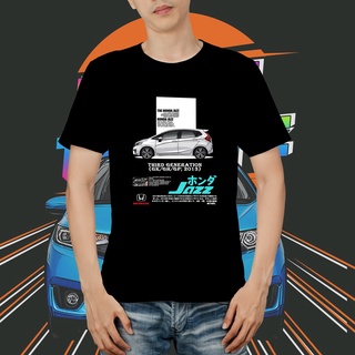 คอตต้อนคอกลมเสื้อยืด ลาย The Honda Jazz Third generation สีดํา กรมท่า สีขาว Premium distro TA_001S-5XL