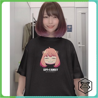 คอตต้อนคอกลมAnya FORGER SMUG FACE CU เสื้อยืดแขนสั้น พิมพ์ลายอนิเมะ SPY x FAMILY สไตล์ญี่ปุ่น สําหรับผู้ชาย และผู้หญิงS-