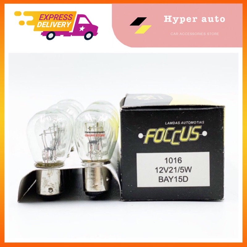 FOCCUS รถ 1016 12V 21W/5W BULB (2 ขา) BAY15D 10 ชิ้น
