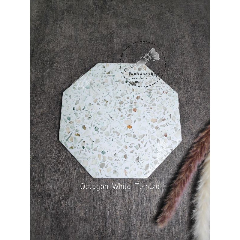OCTAGON CAKE BOARD / จานเค้ก / ฐานเค้ก / กระดานเค้ก / จานเค้กหินอ่อน