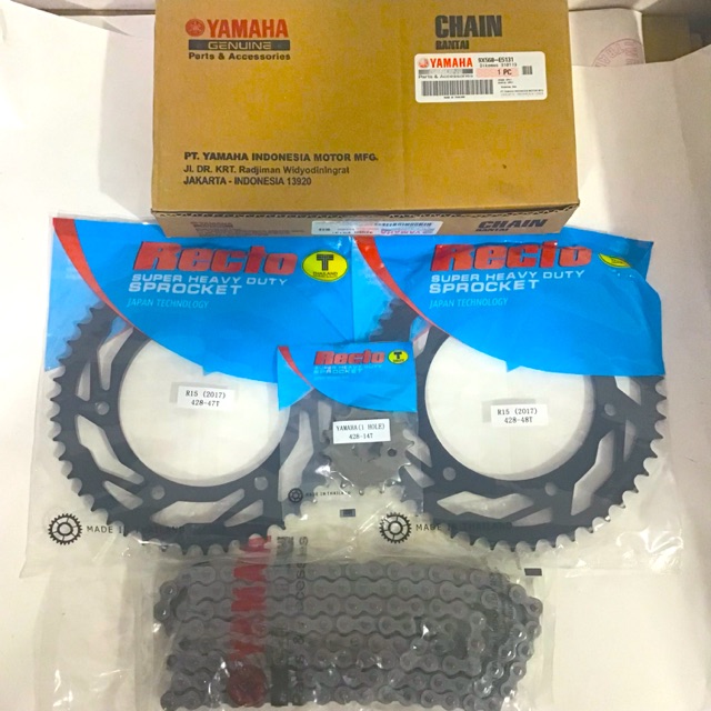 Yamaha R15 V3 14T ชุดเฟืองโซ่ - 47T 48T ส้อม DID 428VIX 132 Oring ซีลยางตา