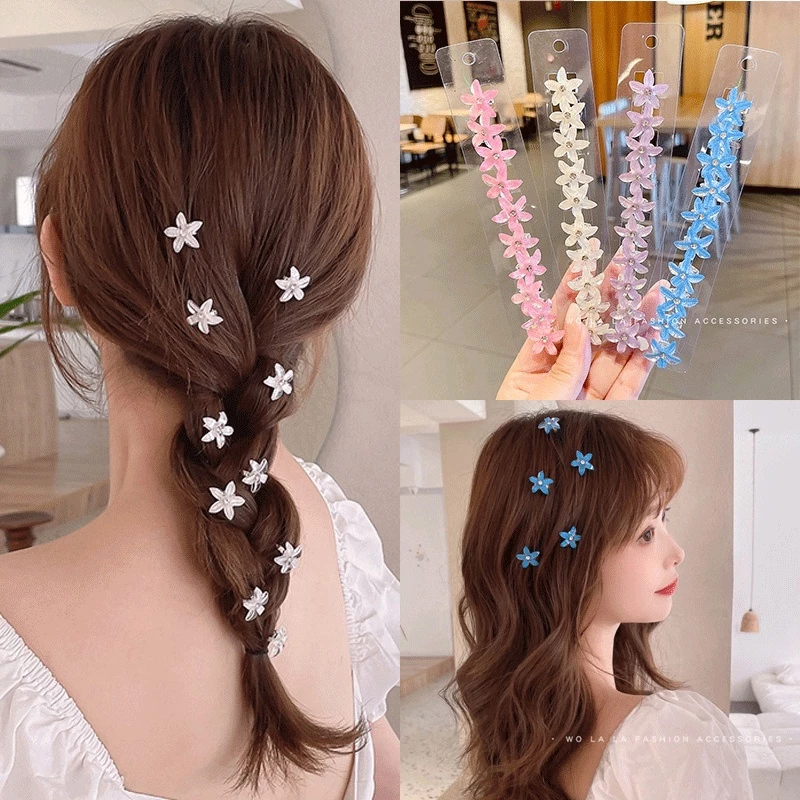 10 ชิ้น ดอกไม้ กิ๊บ สไตล์เกาหลี ใหม่ ด้านข้าง กิ๊บ หมวก ของขวัญสําหรับผู้หญิง