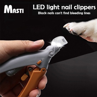 MASTI ส่งจากไทย!! ที่ตัดเล็บหมาแมวอย่างดีต ที่ตัดเล็บแมว กรรไกรตัดเล็บหมา แบบมีไฟLED ป้องกันเลือดออกป้องกันเล็บกระเด็นLI0259