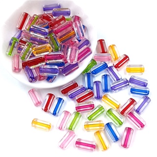 20Pcs 6*14mm Fashion Creative Sandwich Rectangle Beads for Necklace Bracelet Making DIY Jewelry Pendant