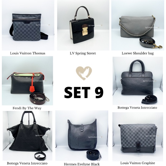 SET 9 Brandname Crossbody bag กระเป๋า หนังแท้ มือสอง แบรนด์เนม Louis vuitton Bottega Veneta Men Messenger