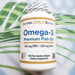 น้ำมันปลา โอเมก้า 3 Omega-3, Premium Fish Oil 1,000mg* 100 Fish Gelatin Softgels (CGN) บำรุงสมอง ประสาทและสายตา