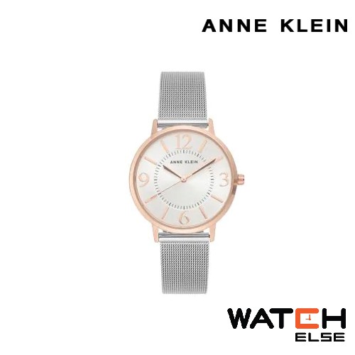 Anne Klein AK-AK-3019SVRT นาฬิกาข้อมือผู้หญิง สาย Stainless สีเงิน หน้าปัดสี Rose Gold