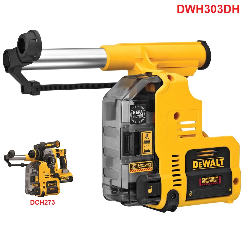 DEWALT เครื่องดูดฝุ่นสำหรับสว่านโรตารี่ไร้สาย DCH273 รุ่น DWH303DH