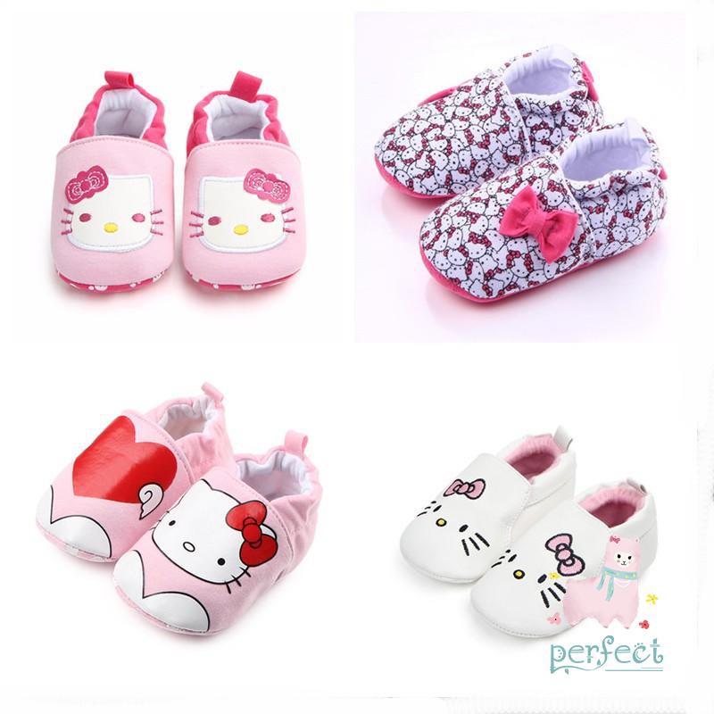 รองเท้า ลายการ์ตูน Hello Kitty สําหรับเด็กทารกแรกเกิด อายุ 0-1 ปี