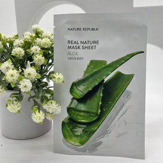 ของแท้ 100% นำเข้าจากเกาหลี NATURE REPUBLIC REAL NATURE MASK SHEET ว่านหางจระเข้