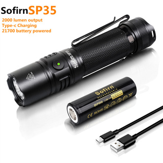 Sofirn ไฟฉาย LED SP35 21700 2000 ลูเมน สว่างมาก กันน้ํา ชาร์จไฟได้ สําหรับเดินป่า ฉุกเฉิน