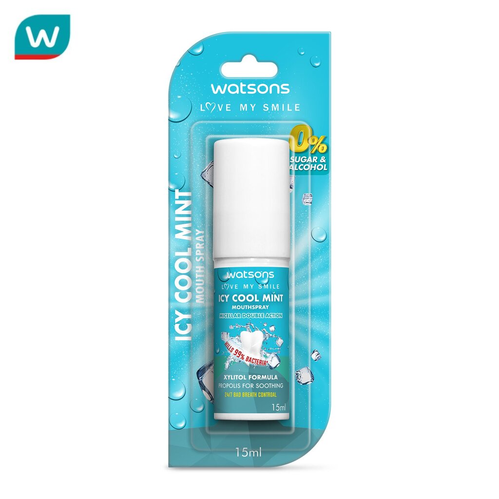 Watsons วัตสัน ไอซี่ คูล มิ้นท์ เม้าท์ สเปรย์ 15มล.
