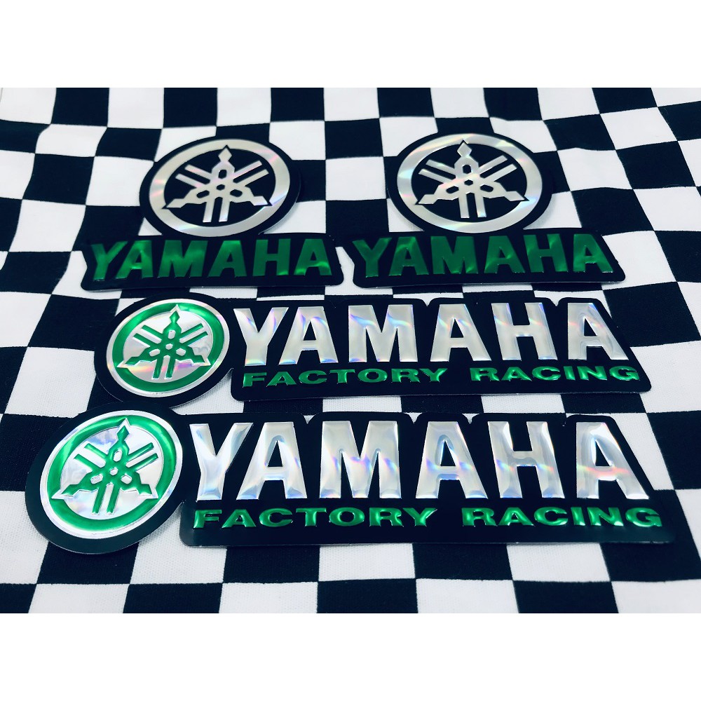 สติ๊กเกอร์ Yamaha Sticker สติกเกอร์ สีเขียว แต่งรถ ติดรถ โลโก้ Logo 3D ตัวนูน มอเตอร์ไซค์ ยามาฮ่า Fi