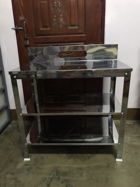 โต๊ะวางเตาแก๊สหัวคู่ สแตนเลส ลัคกี้เฟรม รุ่น SB602