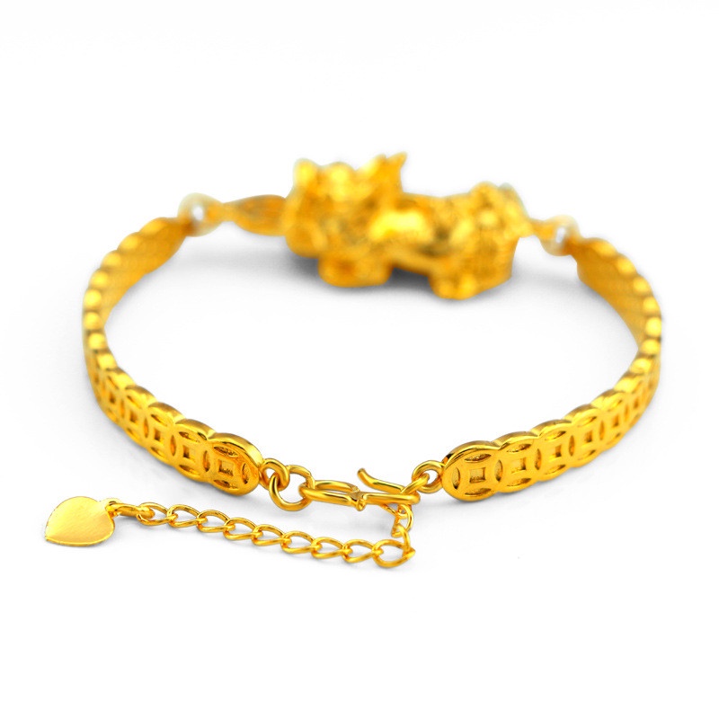 24K Gold Plated Brave Troops Fortune Wealth สร้อยข้อมือผู้หญิงสุภาพสตรีโซ่กําไลข้อมือเครื่องประดับ