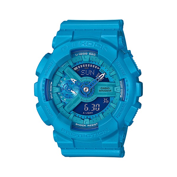 นาฬิกา คาสิโอ Casio G-Shock S-Series Vivid Colors รุ่น GMA-S110VC-2A (สีฟ้าสดเหลือบมุก) ของแท้ รับประกัน1ปี