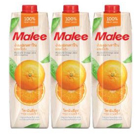 ส่งฟรี  มาลี น้ำส้มแมนดาริน100% ผสมเนื้อส้ม ขนาด 1000ml ยกแพ็ค 3กล่อง 1L 1ลิตร MALEE MANDARINE ORANGE JUICE     ฟรีปลายทาง