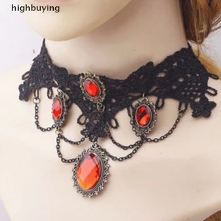[highbuying] 1 ชิ้น วินเทจ โชคเกอร์ สร้อยคอ โกธิค เครื่องประดับ สร้อยคอ และจี้ สร้อยคอปลอม ใหม่