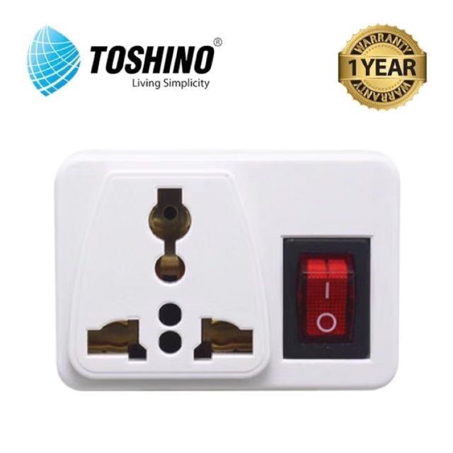 TOSHINO 3 ขา 1 ช่อง 1 สวิตท์ Adapter Plug ปลั๊กแปลง รุ่น CO-6S SERIES SAVE & SAFE ADAPTER ปลั๊กแปลงขาทุกแบบทั่วโลก