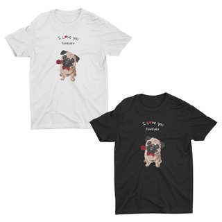 AIDEER Dog Collection เสื้อสกรีนลายหมา มีทั้งสีขาวและสีดำ I LOVE U FOREVERSize S-5XL