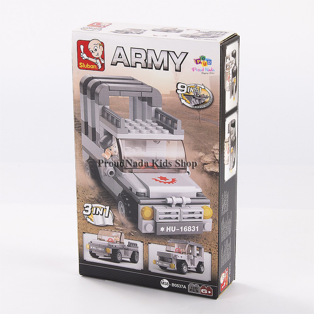 ProudNada Toys ของเล่นเด็กชุดตัวต่อทหาร Sluban ARMY 110 PCS B0537A