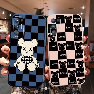 เคสโทรศัพท์ ซิลิโคนนิ่ม ขอบตรง ลายหมี Kaws น่ารัก สําหรับ OPPO Reno6 Z 5G Reno 5 Pro 4 4G 3 Reno2 Z F