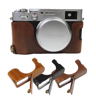 เคสหนัง PU แบบครึ่งตัว สําหรับกล้อง FujiFilm X100V X-100V