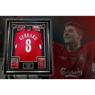 เสื้อเหย้า Liverpool ของแท้ฤดูกาล 2004/2005 UCL Final Istanbul และ2015พร้อมกรอบ professional พร้อมลายเซ็น Steven Gerrard