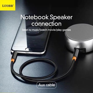 พร้อมส่ง🇹🇭/AUX สายต่อโทรศัพท์กับลำโพง รุ่นLUOBR N18 เป็นสายถัก Aux Audio Male 3.5 to Male 3.5 ยาว100cm //