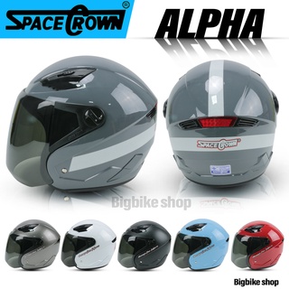 SPACE CROWN หมวกกันน๊อค รุ่น ALPHA (มีของส่งเร็วมาก) (มี9สี)