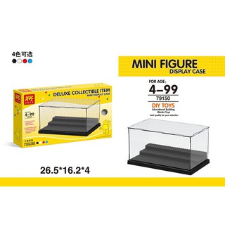 กล่องตู้โชว์ Display เลโก้แบบใส Lele deluxe collectible item mini display case เป็นแบบเล่นระดับ 3 ชั้น ขนาดยาว 25 ซม.