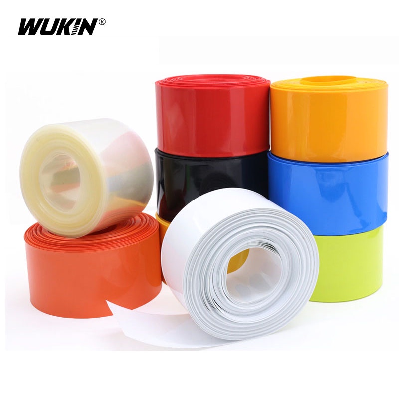 5 เมตรกว้าง 17 มม. ~ 80 มม. 18650 แบตเตอรี่ลิเธียมความร้อนหดท่อ Li-ion Wrap ฝาครอบผิว PVC Shrinkable ฟิล์มแขนฉนวนกันความร้อน Sheath