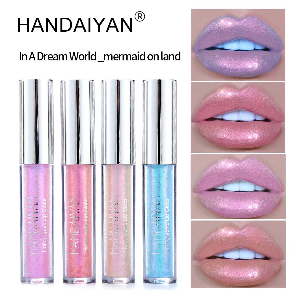 Liquid Crystal Glow Lip Gloss Lipstick Mermaid Pigment Glitter Lip Plumper Gloss