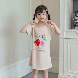 TT2110 ชุดประโปรงเด็ก ชุดนอนเด็กน้อยลายการ์ตูน น่ารักๆ ผ้านุ่มลื่นใส่สบาย สกรีนลายการ์ตูนสุดน่ารัก