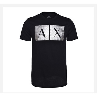 [S-5XL]เสื้อยืดแขนสั้น คอกลม ลายขวาน ARMANI EXCHANGE สไตล์สปอร์ต สําหรับผู้ชาย