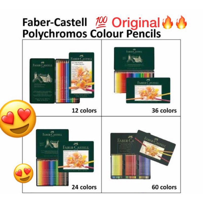 Faber Castell Polychromos ชุดดินสอสี 12 24 36 60 สี
