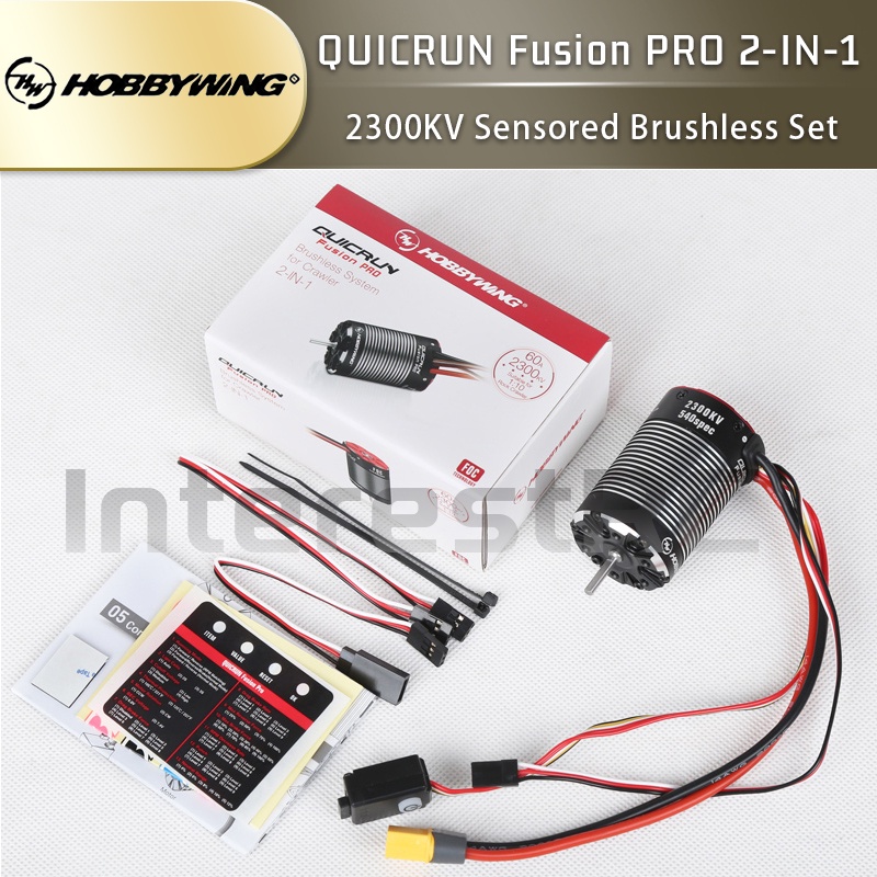 Hobbywing QUICRUN Fusion PRO มอเตอร์ไร้แปรงถ่าน 2-IN-1 2300KV และ ESC สําหรับโมเดลรถไต่หินบังคับ 1/8 1/10