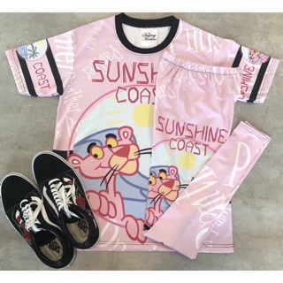 ชุดเซท เสื้อ&amp; กางเกงเลคกิ้งลาย Pinkpanther