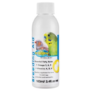 Vetafarm Breeding Aid อาหารเสริมนก ช่วยในการเพาะพันธุ์ ลดไข่ลม ทำให้เชื้อแข็งแรง (100ml)