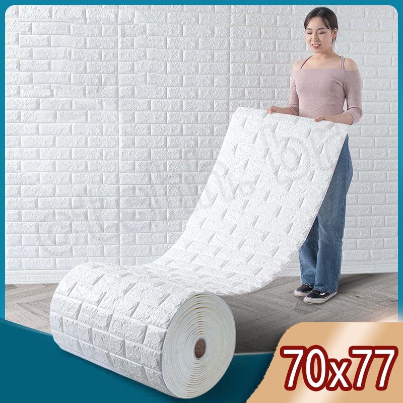 วอลล์เปเปอร์กาว 3D DIY สติ๊กเกอร์ตกแต่งผนังห้องนอนตกแต่งบ้านกันน้ํา