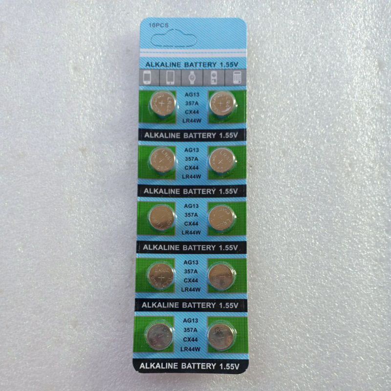 ถ่านกระดุม ถ่านนาฬิกา   AG13 357A CX44 LR44W ราคาแผงละ15บาท