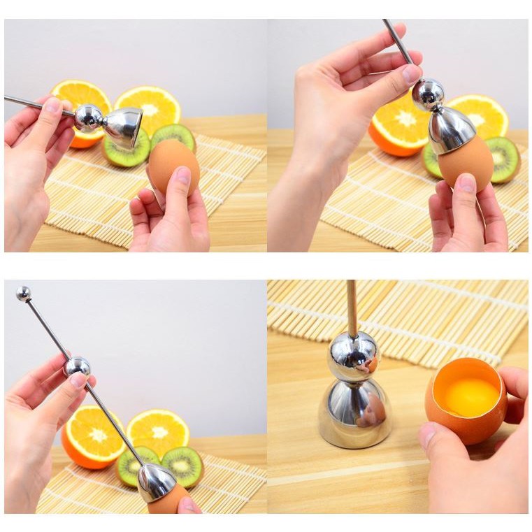 เครื่องตัดเปลือกไข่ ( Stainless Steel Raw Egg Shell Topper Cutter Opener Egg Knocker Egg )