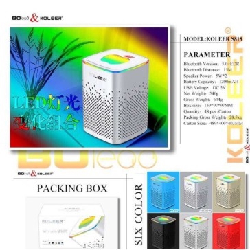 MODEL:KOLEER S818 Bluetooth Version: 5.0 EDR Bluetooth Distance: 15M Speaker